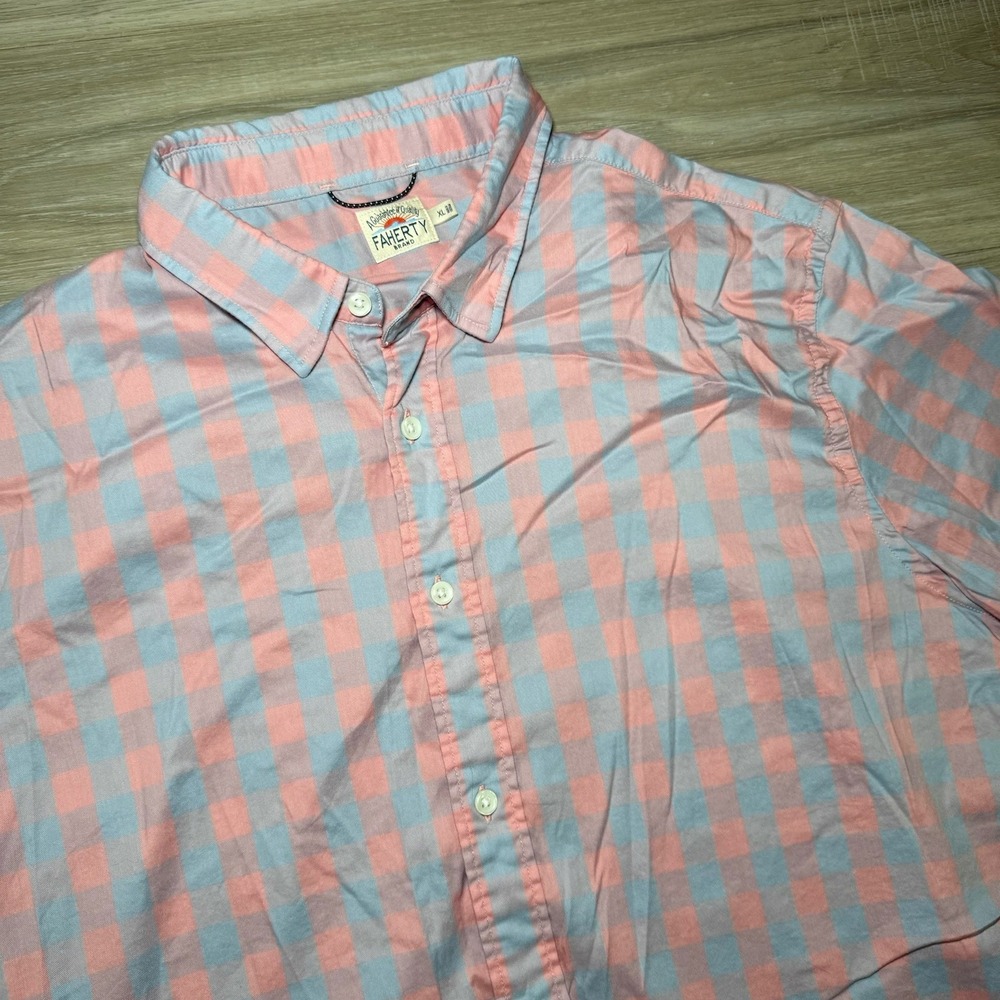 Faherty The‎ Movement Button Down Shirt Men  XL M Gingham Check  Plaid Button Up